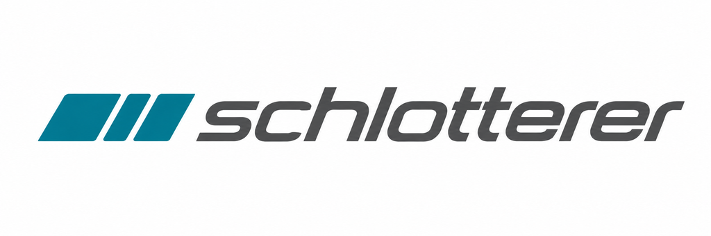 schlotterer logo mit türkisstreifen
